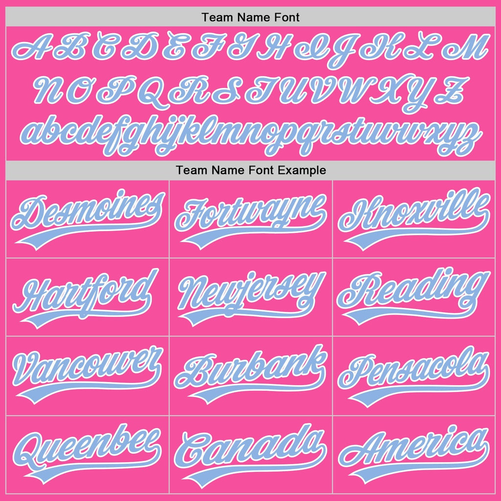 Custom Pink Light Blue-White Two-Button Unisex Softball Jersey photo 5