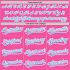 Custom Pink Light Blue-White Two-Button Unisex Softball Jersey photo 5