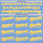 Custom Light Blue Gold-White Two-Button Unisex Softball Jersey photo 3