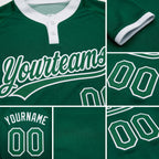 Custom Kelly Green Kelly Green-White Two-Button Unisex Softball Jersey detail
