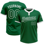 Custom Kelly Green Kelly Green-White Two-Button Unisex Softball Jersey photo 1