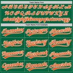 Custom Kelly Green Orange-White Two-Button Unisex Softball Jersey photo 4