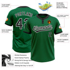 Custom Kelly Green Black-White Two-Button Unisex Softball Jersey photo 3
