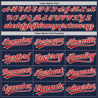 Custom Navy Red-White Two-Button Unisex Softball Jersey photo 5