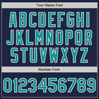 Custom Navy Teal-White Two-Button Unisex Softball Jersey photo 5