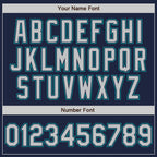 Custom Navy Gray-Teal Two-Button Unisex Softball Jersey photo 5