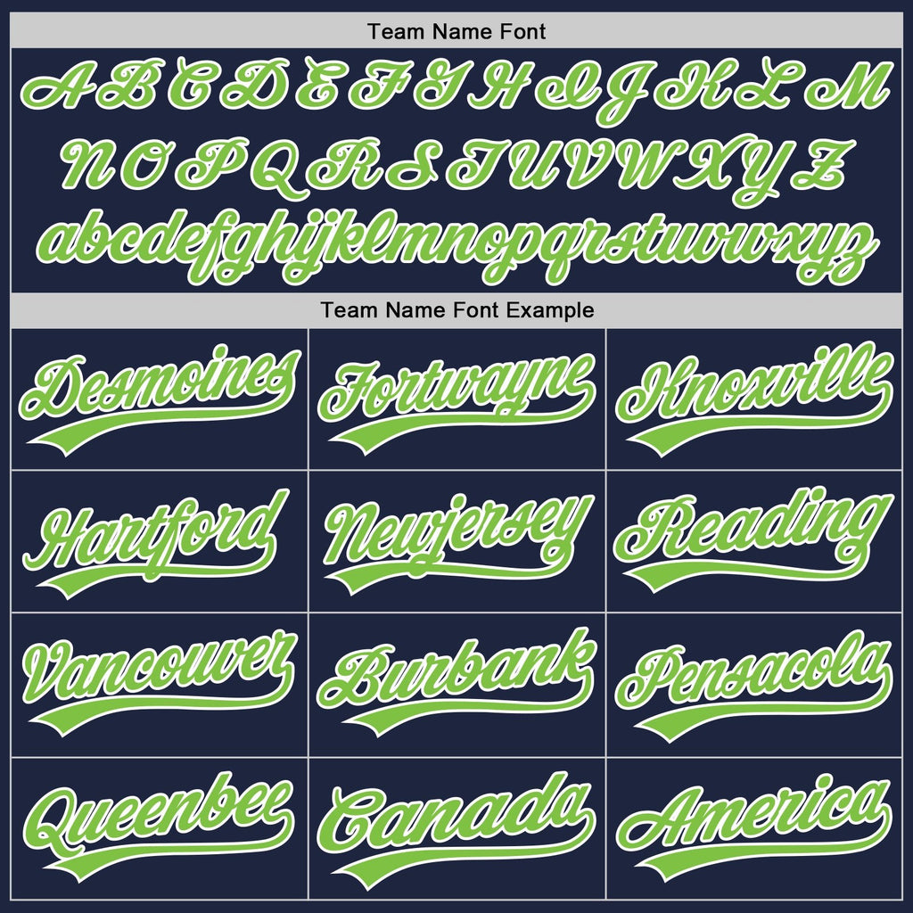 Custom Navy Neon Green-White Two-Button Unisex Softball Jersey photo 4