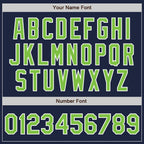 Custom Navy Neon Green-White Two-Button Unisex Softball Jersey photo 5