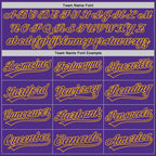 Custom Purple Purple-Gold Two-Button Unisex Softball Jersey photo 4
