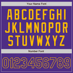 Custom Purple Purple-Gold Two-Button Unisex Softball Jersey photo 5