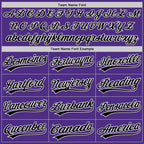 Custom Purple Black-White Two-Button Unisex Softball Jersey photo 4