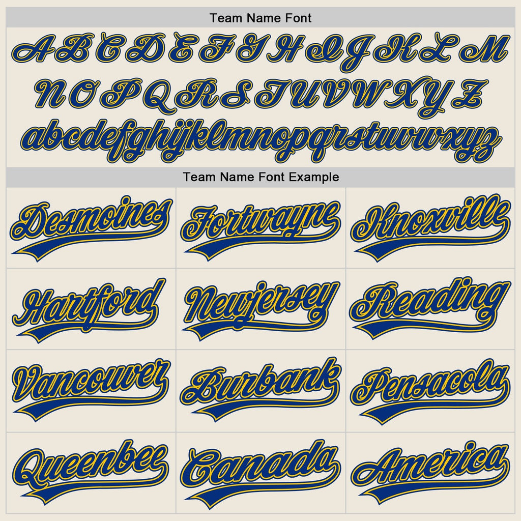 Custom Cream Royal-Gold Two-Button Unisex Softball Jersey photo 3