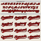 Custom Cream Red-Black Two-Button Unisex Softball Jersey photo 3