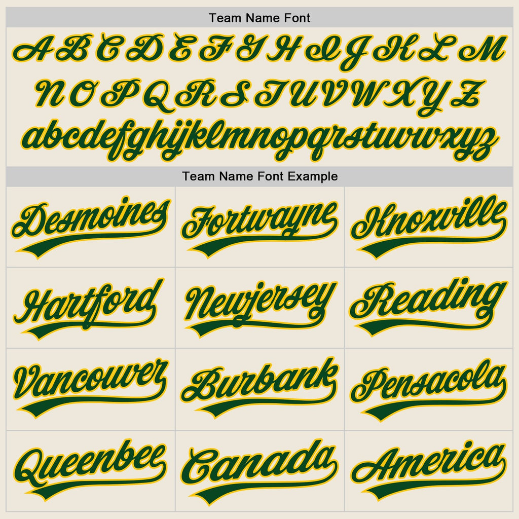 Custom Cream Green-Gold Two-Button Unisex Softball Jersey photo 3
