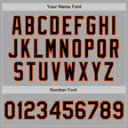Custom Gray Black-Orange Two-Button Unisex Softball Jersey photo 4