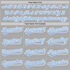 Custom Gray Light Blue-White Two-Button Unisex Softball Jersey photo 3