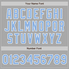 Custom Gray Light Blue-White Two-Button Unisex Softball Jersey photo 4