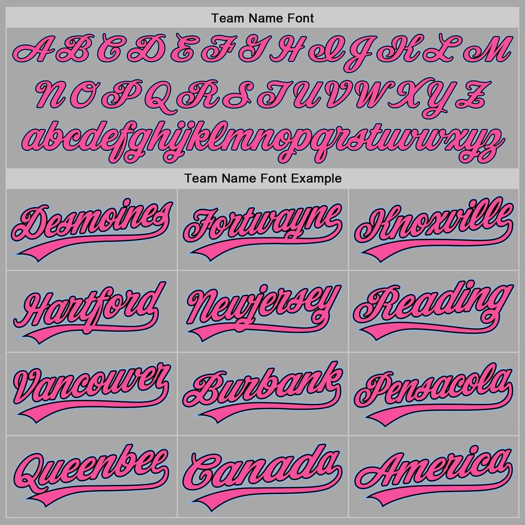 Custom Gray Light Blue Black-Pink Two-Button Unisex Softball Jersey photo 3
