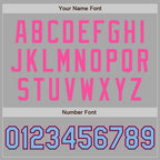 Custom Gray Light Blue Black-Pink Two-Button Unisex Softball Jersey photo 4