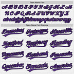 Custom White Purple-Black Two-Button Unisex Softball Jersey photo 3