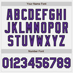 Custom White Purple-Black Two-Button Unisex Softball Jersey photo 4