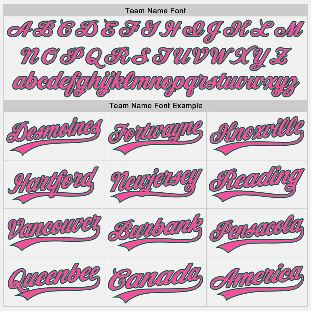 Custom White Pink-Kelly Green Two-Button Unisex Softball Jersey photo 3