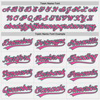 Custom White Pink-Kelly Green Two-Button Unisex Softball Jersey photo 3