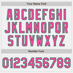 Custom White Pink-Kelly Green Two-Button Unisex Softball Jersey photo 4