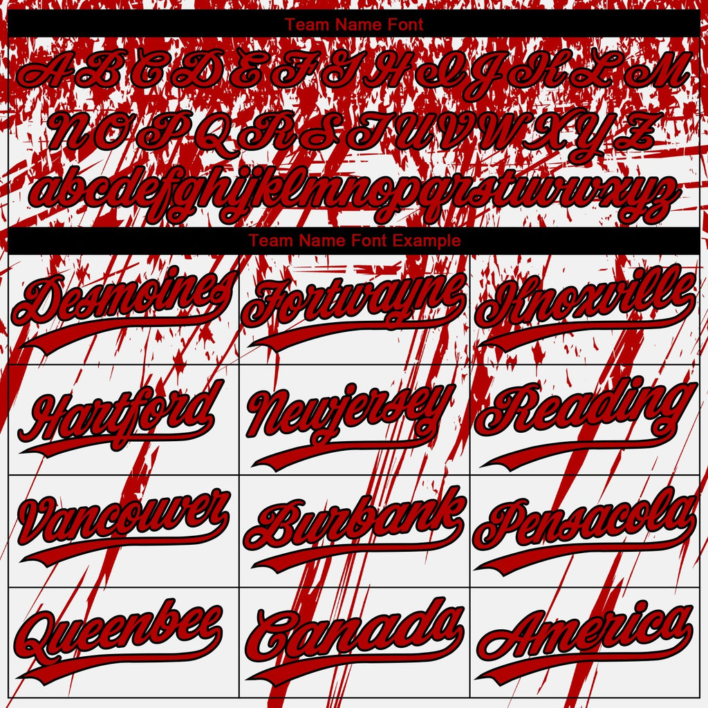 Custom White Red-Black 3D Pattern Two-Button Unisex Softball Jersey photo 4
