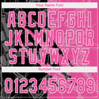 Custom Graffiti Pattern Pink-Black 3D Two-Button Unisex Softball Jersey photo 6