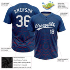 Custom US Navy Blue White-Red 3D Pattern Two-Button Unisex Softball Jersey photo 3