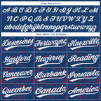 Custom US Navy Blue White-Red 3D Pattern Two-Button Unisex Softball Jersey photo 4