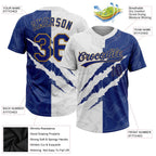 Custom Graffiti Pattern Royal-Old Gold 3D Two-Button Unisex Softball Jersey photo 3