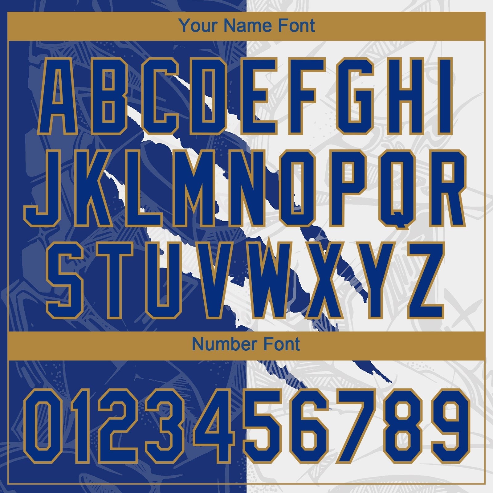 Custom Graffiti Pattern Royal-Old Gold 3D Two-Button Unisex Softball Jersey photo 5
