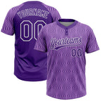 Custom Purple Purple-White 3D Pattern Two-Button Unisex Softball Jersey photo 1
