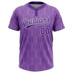 Custom Purple Purple-White 3D Pattern Two-Button Unisex Softball Jersey photo 2