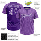 Custom Purple Purple-White 3D Pattern Two-Button Unisex Softball Jersey photo 3