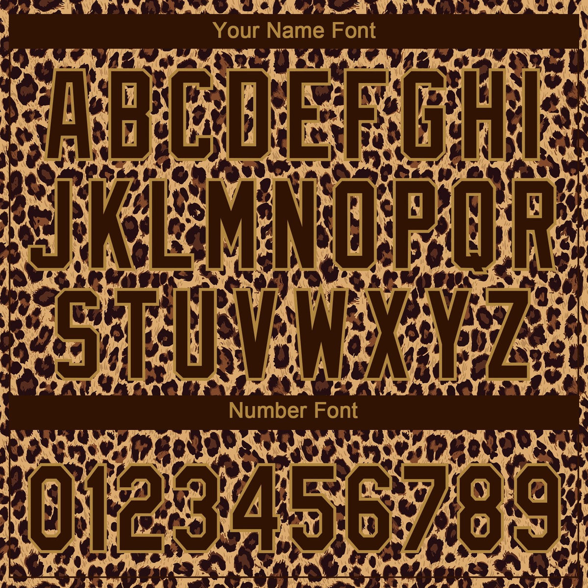 Custom Brown Brown-Old Gold 3D Pattern Leopard Two-Button Unisex Softball Jersey photo 5