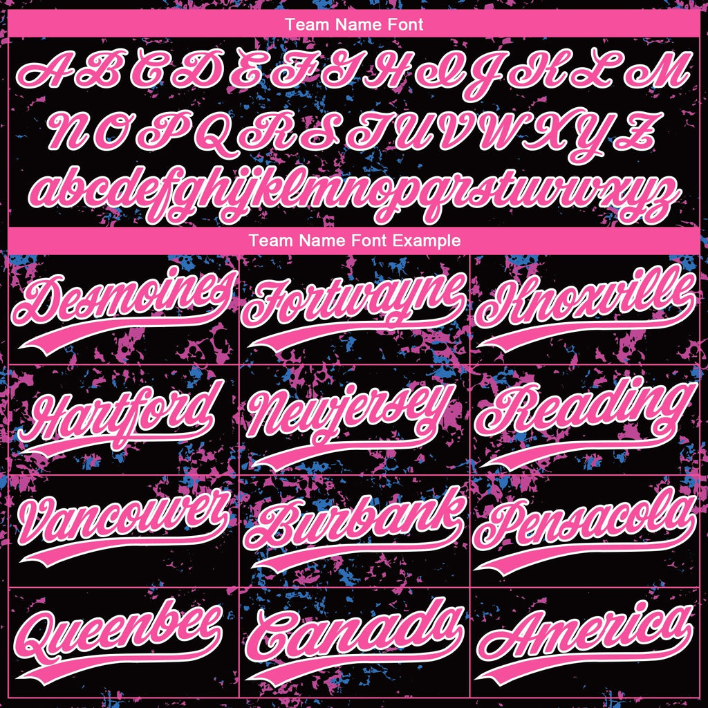 Custom Black Pink-White 3D Pattern Two-Button Unisex Softball Jersey photo 4