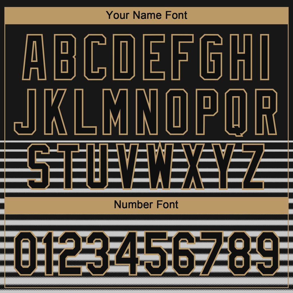 Custom Black Black-Old Gold 3D Pattern Two-Button Unisex Softball Jersey photo 4