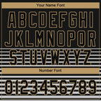 Custom Black Black-Old Gold 3D Pattern Two-Button Unisex Softball Jersey photo 4