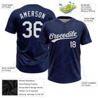 Custom Navy White 3D Pattern Two-Button Unisex Softball Jersey photo 3