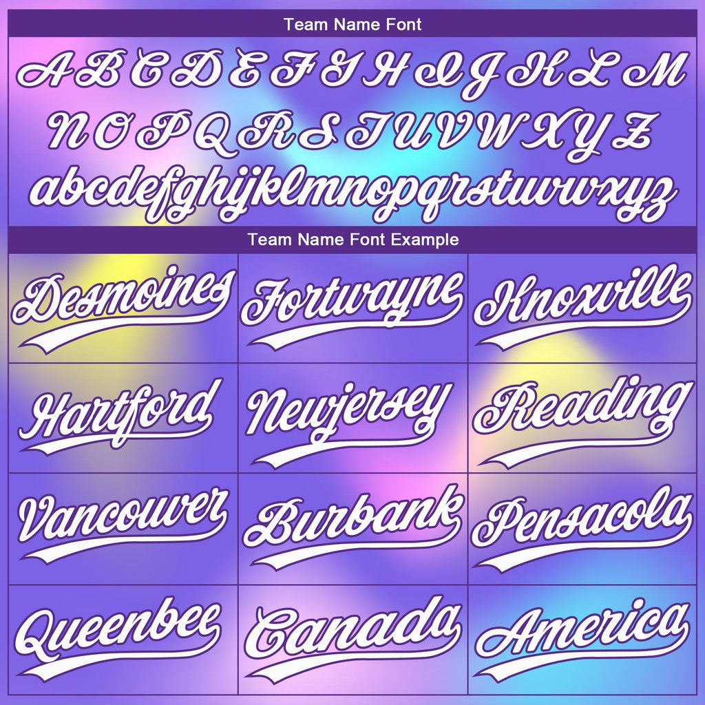 Custom Purple White-Pink 3D Pattern Two-Button Unisex Softball Jersey photo 4