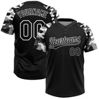 Custom Black Black-Camo 3D Pattern Two-Button Unisex Softball Jersey photo 1