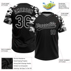 Custom Black Black-Camo 3D Pattern Two-Button Unisex Softball Jersey photo 3
