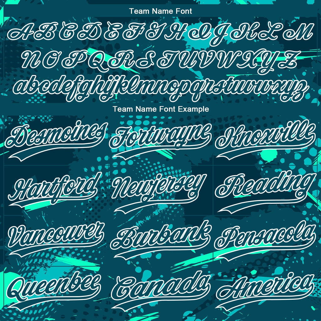 Custom Green Midnight Green-Teal 3D Pattern Two-Button Unisex Softball Jersey photo 4
