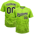 Custom Neon Green Black-White 3D Pattern Two-Button Unisex Softball Jersey photo 1