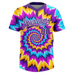 Custom Tie Dye Purple-White 3D Two-Button Unisex Softball Jersey photo 2