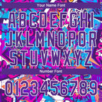 Custom Graffiti Pattern Purple-White 3D Bright Psychedelic Two-Button Unisex Softball Jersey photo 5