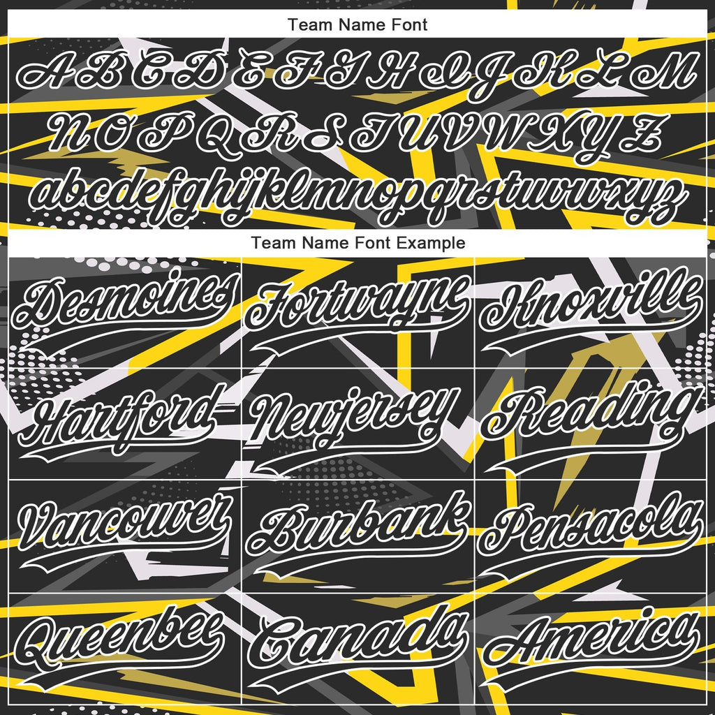 Custom Black Black-Gold 3D Pattern Two-Button Unisex Softball Jersey photo 4